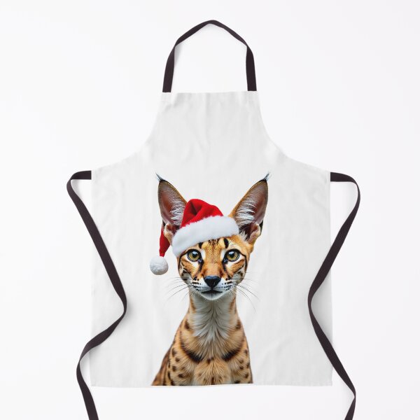 Item preview, Funny Serval Wearing Christmas Hat designed and sold by LazyOwlStore.