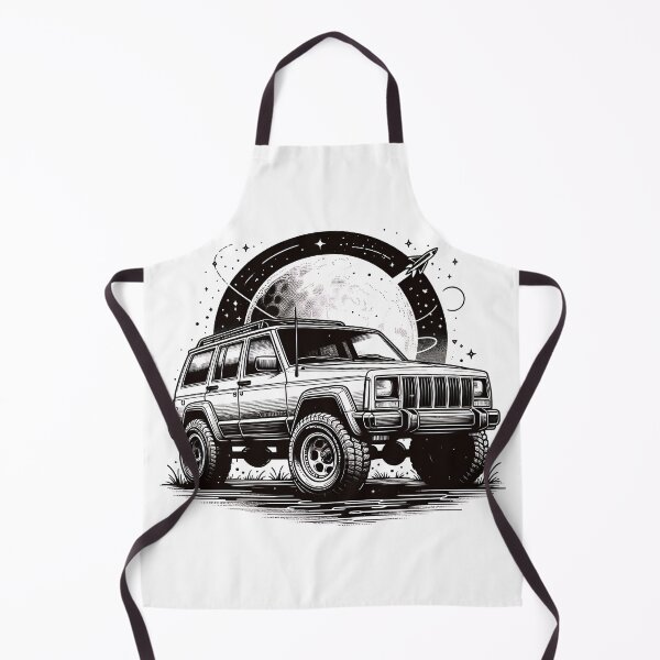 Item preview, Cherokee XJ 4x4 USA offroad Vintage old school vehicle  - black line art  designed and sold by Off-Road-Zone.