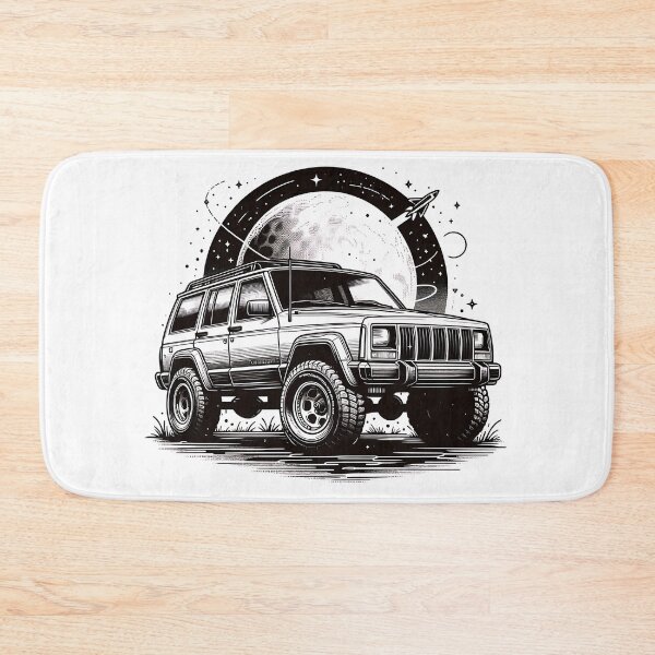 Item preview, Cherokee XJ 4x4 USA offroad Vintage old school vehicle  - black line art  designed and sold by Off-Road-Zone.