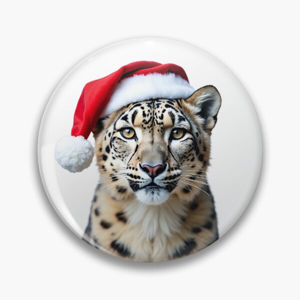 Item preview, Funny Snow Leopard Wearing Christmas Hat designed and sold by LazyOwlStore.