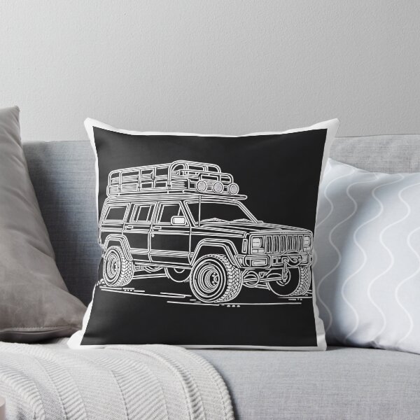 Item preview, Cherokee XJ 4x4 USA offroad Vintage old school vehicle  - black line art  designed and sold by Off-Road-Zone.