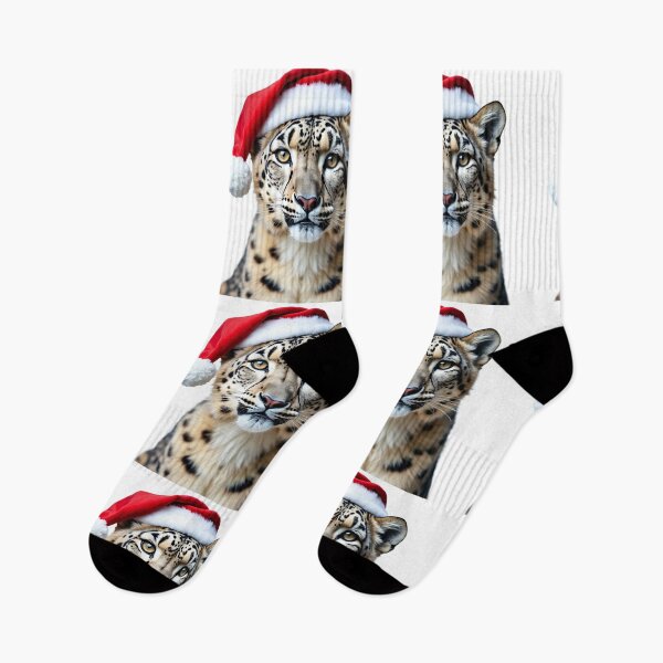 Item preview, Funny Snow Leopard Wearing Christmas Hat designed and sold by LazyOwlStore.