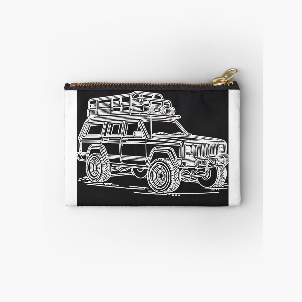 Item preview, Cherokee XJ 4x4 USA offroad Vintage old school vehicle  - black line art  designed and sold by Off-Road-Zone.