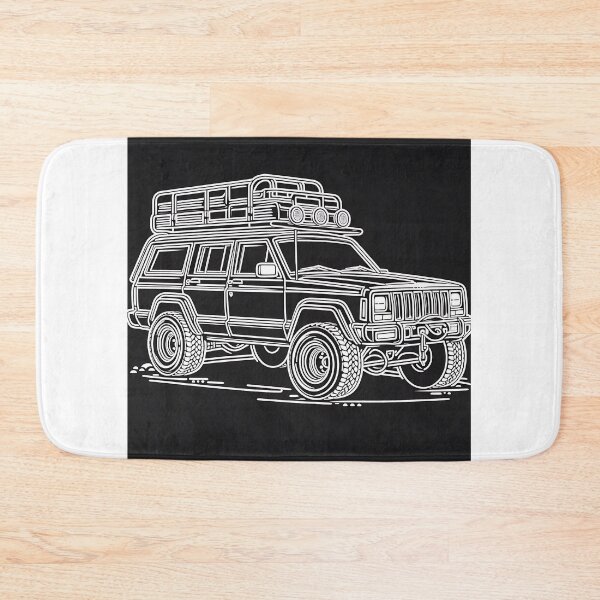 Item preview, Cherokee XJ 4x4 USA offroad Vintage old school vehicle  - black line art  designed and sold by Off-Road-Zone.
