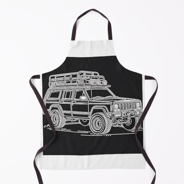 Item preview, Cherokee XJ 4x4 USA offroad Vintage old school vehicle  - black line art  designed and sold by Off-Road-Zone.