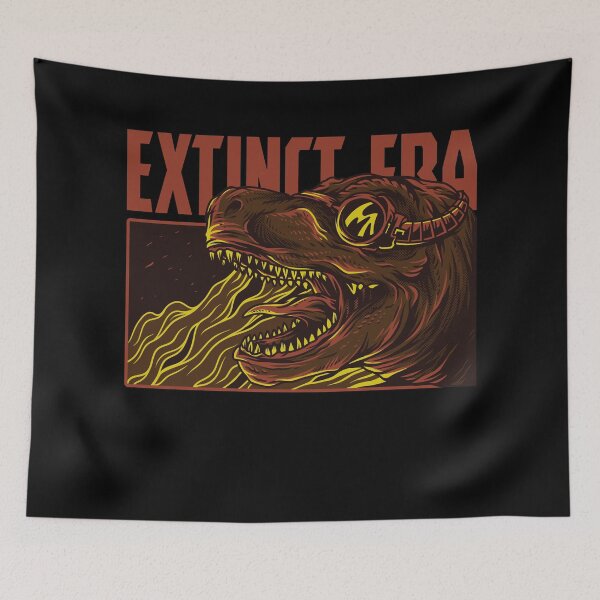 Item preview, Extinct Era: Retro Cyber Dinosaur - Fiery Kaiju Art for Sci-Fi and Vintage Lovers designed and sold by Jessica  art.
