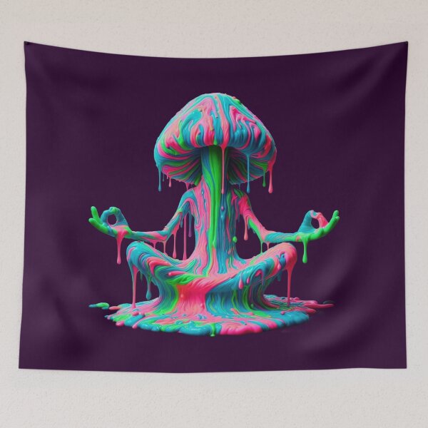 Item preview, Psychedelic Mushroom Meditation – Trippy Zen Art designed and sold by SHHCreations.