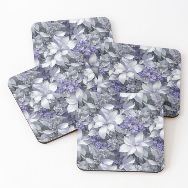 Item preview, White and Lilac Floral Pattern designed and sold by FlowerMeFlorals.