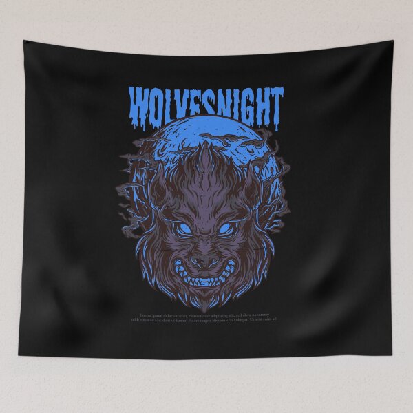 Item preview, Wolves Night: Fierce Wolf Art Print – Abstract Street Art for Wild Interiors designed and sold by Jessica  art.