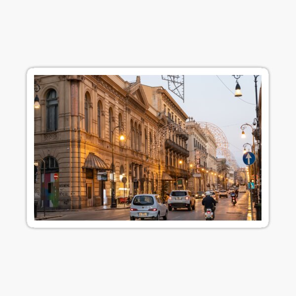 Item preview, Italy. Sicily. Palermo. Via Roma. Evening.  designed and sold by vadim19.