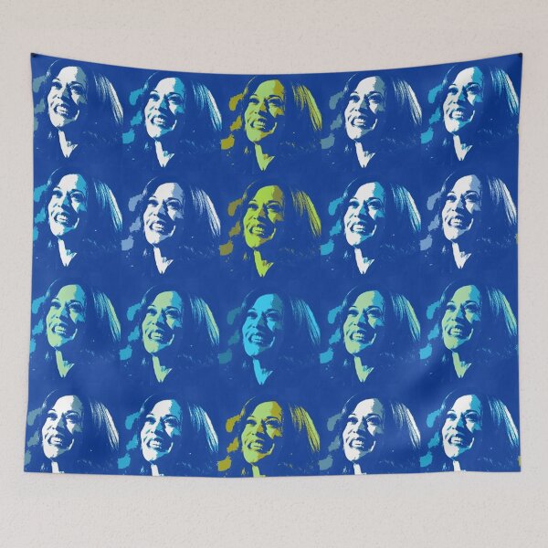 Item preview, Kamala Harris  Smiling at DNC - VOTE BLUE designed and sold by Thelittlelord.