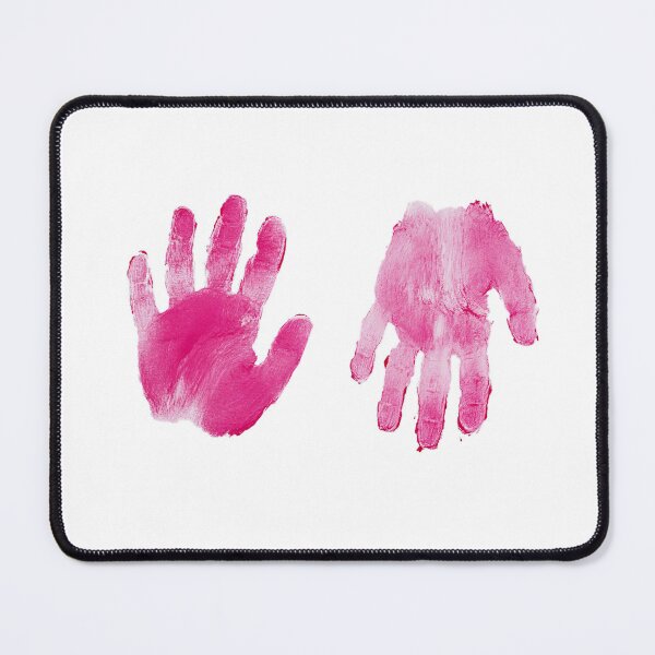 Item preview, A pair of pink handprints on a white background designed and sold by urzga.