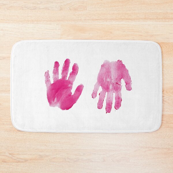 Item preview, A pair of pink handprints on a white background designed and sold by urzga.