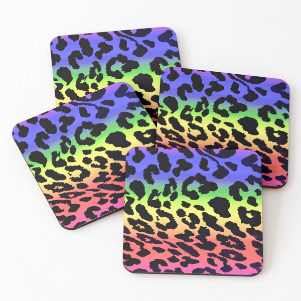 Item preview, neon rainbow leopard print pattern designed and sold by meuliasshop.