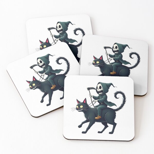 Item preview, Grim Rider: Reaper on a Black Cat designed and sold by Moad Fahim.
