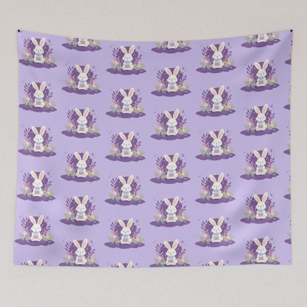Item preview, White Rabbit drinking magical boba tea in the garden designed and sold by WoollenLlama.