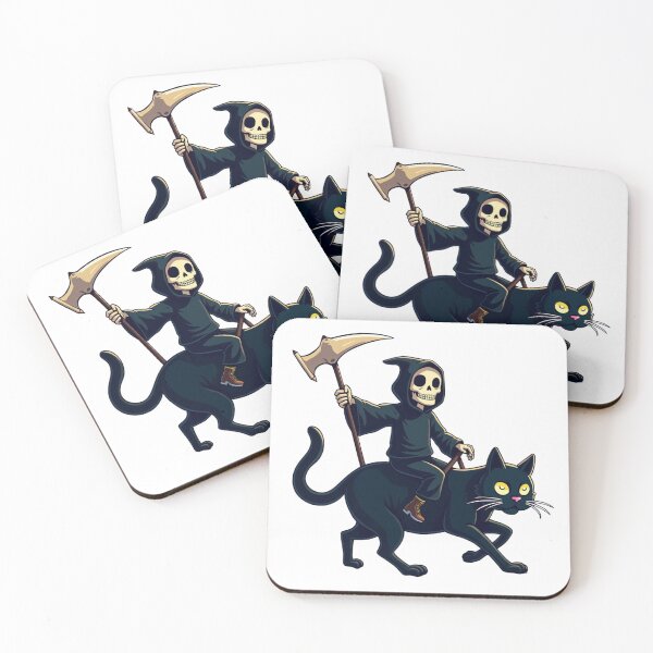 Item preview, Grim Rider: Reaper on a Black Cat designed and sold by Moad Fahim.