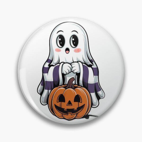 Item preview, halloween ghost kawaii style hanging a pumpkin designed and sold by masteryStore.