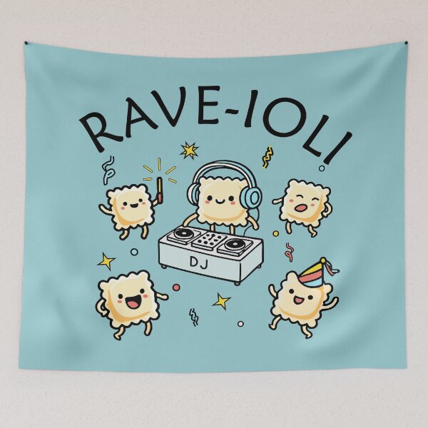 Item preview, Rave-ioli rave - Pasta Party (on light blue) designed and sold by Groenendijk.