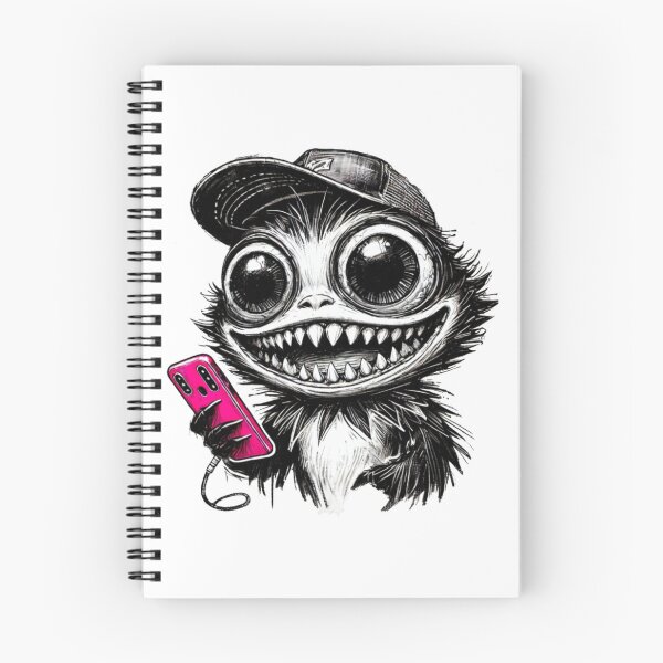 Item preview, Funny Messy Monster with Pink Phone and Cap designed and sold by Blink Art Studio.