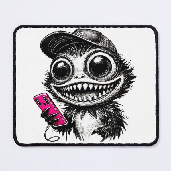 Item preview, Funny Messy Monster with Pink Phone and Cap designed and sold by Blink Art Studio.