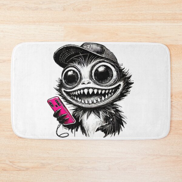 Item preview, Funny Messy Monster with Pink Phone and Cap designed and sold by Blink Art Studio.