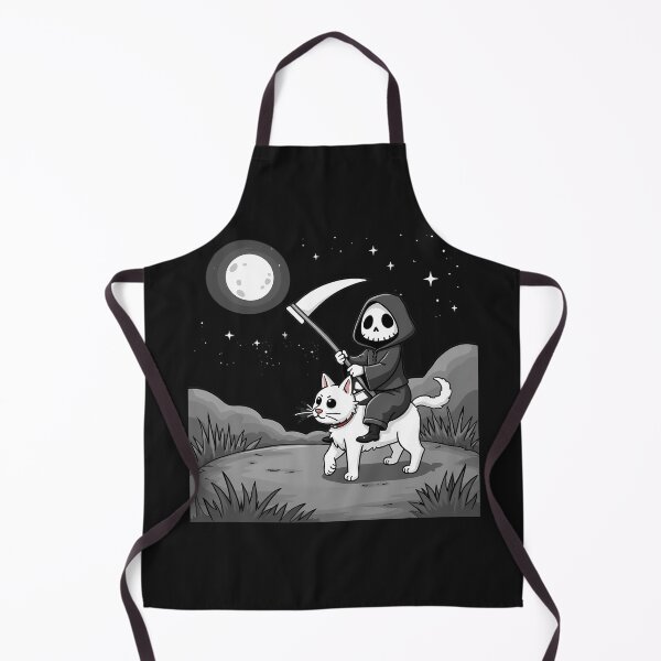 Item preview, Grim Reaper Riding a Cat Under the Moon designed and sold by Moad Fahim.