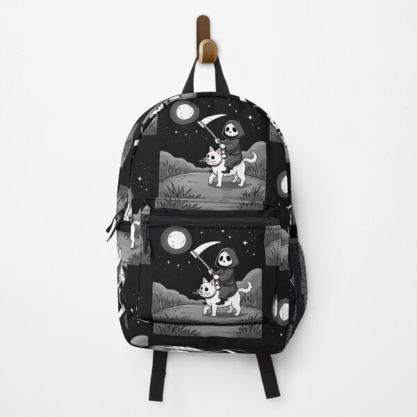 Item preview,  Grim Reaper Riding a Cat Under the Moon designed and sold by Moad Fahim.