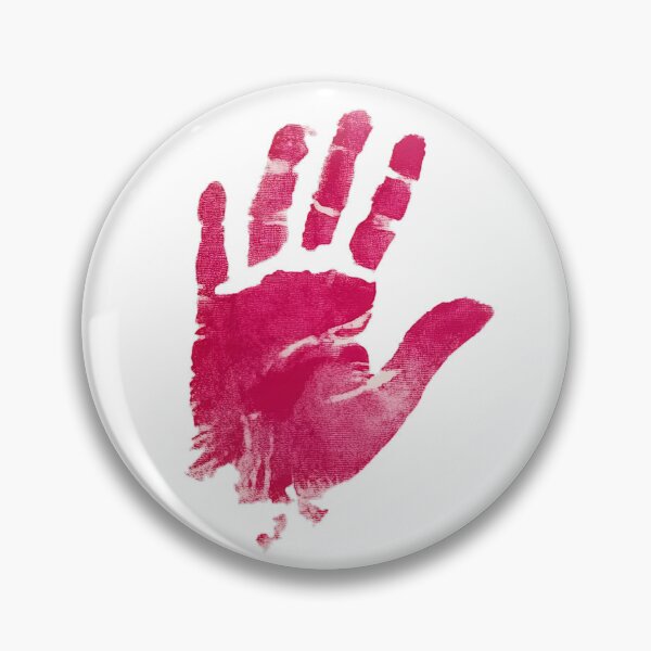 Item preview, A pink handprint on a white background designed and sold by urzga.