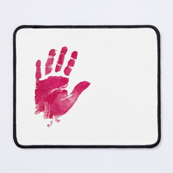 Item preview, A pink handprint on a white background designed and sold by urzga.