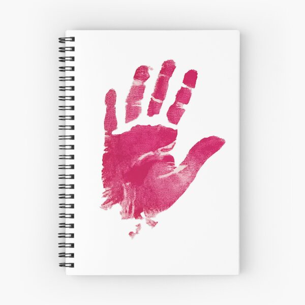 Item preview, A pink handprint on a white background designed and sold by urzga.
