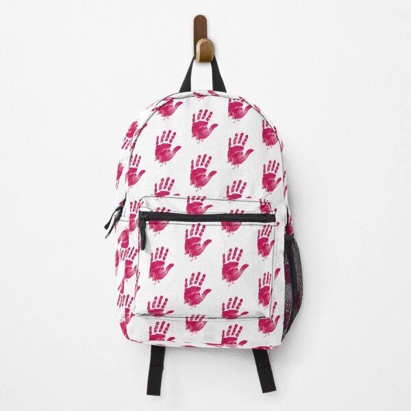 Item preview, A pink handprint on a white background designed and sold by urzga.