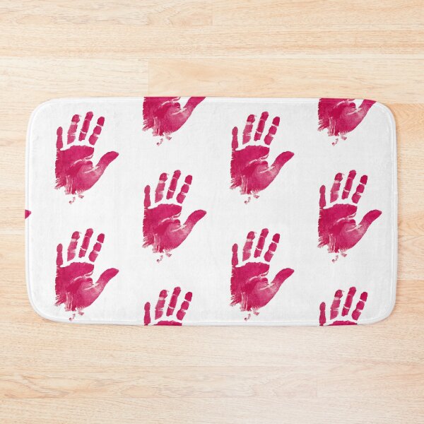 Item preview, A pink handprint on a white background designed and sold by urzga.