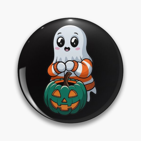 Item preview, halloween ghost kawaii style hanging a pumpkin designed and sold by masteryStore.