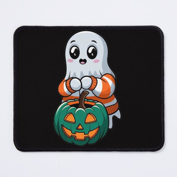 Item preview, halloween ghost kawaii style hanging a pumpkin designed and sold by masteryStore.