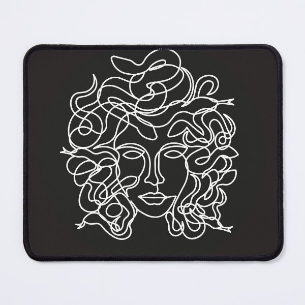 Item preview, Medusa Face in single line style designed and sold by EyeMFlatBoard.