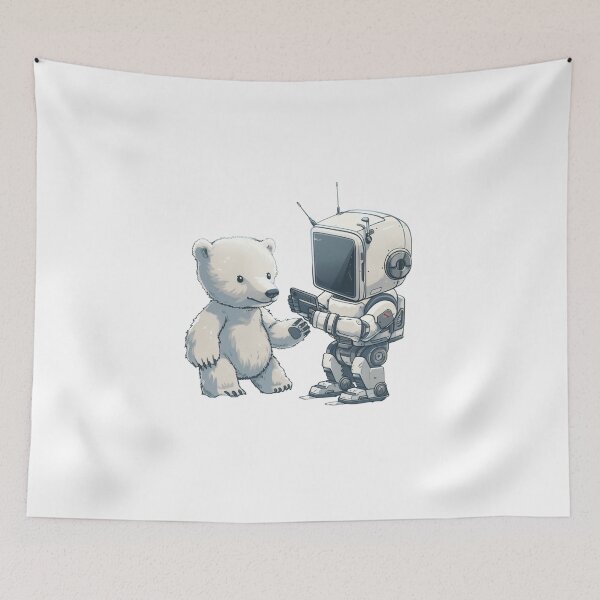 Item preview, Polar Bear Meets Robot Friend designed and sold by Artcurrents.