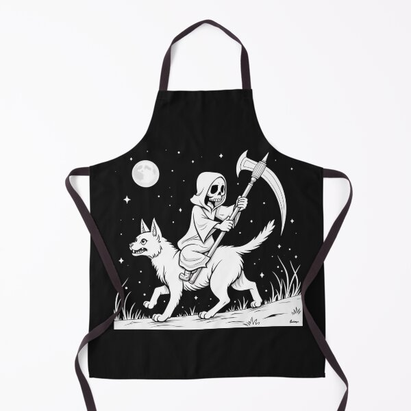 Item preview, Grim Reaper Riding a Cat Under the Moon designed and sold by Moad Fahim.