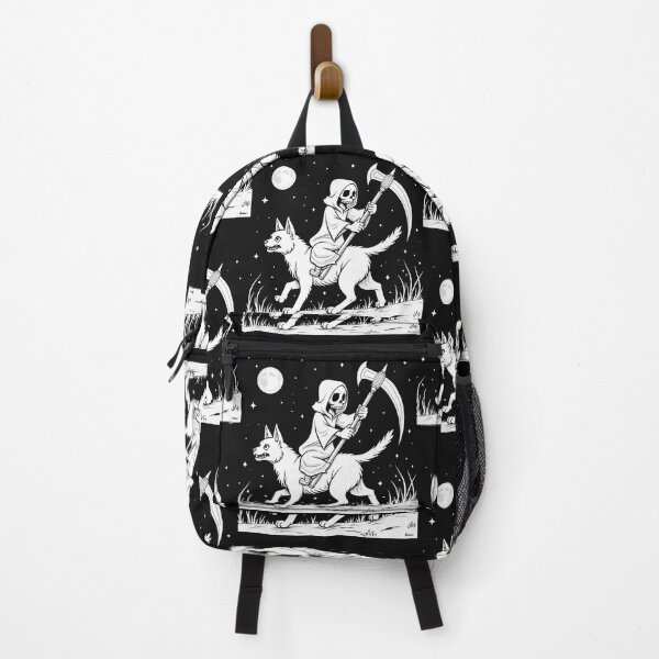 Item preview,   Grim Reaper Riding a Cat Under the Moon designed and sold by Moad Fahim.