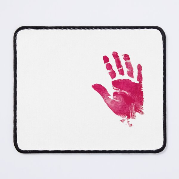 Item preview, A pink handprint on a white background designed and sold by urzga.