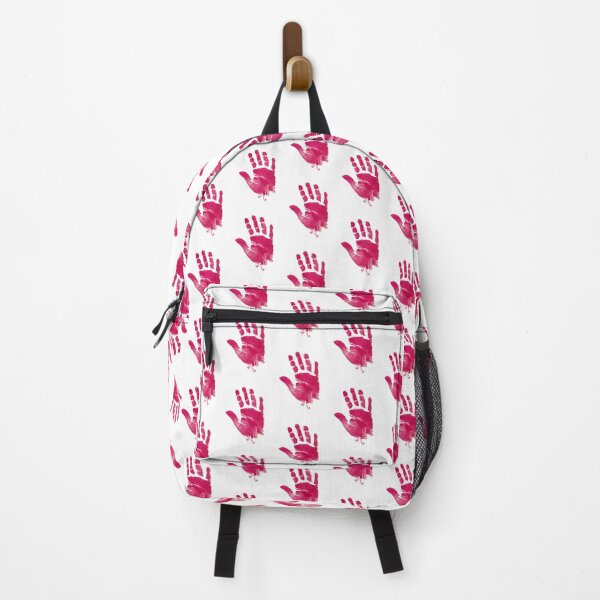 Item preview, A pink handprint on a white background designed and sold by urzga.