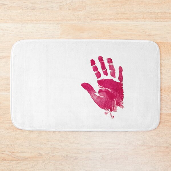Item preview, A pink handprint on a white background designed and sold by urzga.
