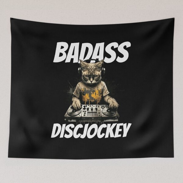 Item preview, Cool cat as a disc jockey - nice DJ design. designed and sold by ReneMM.