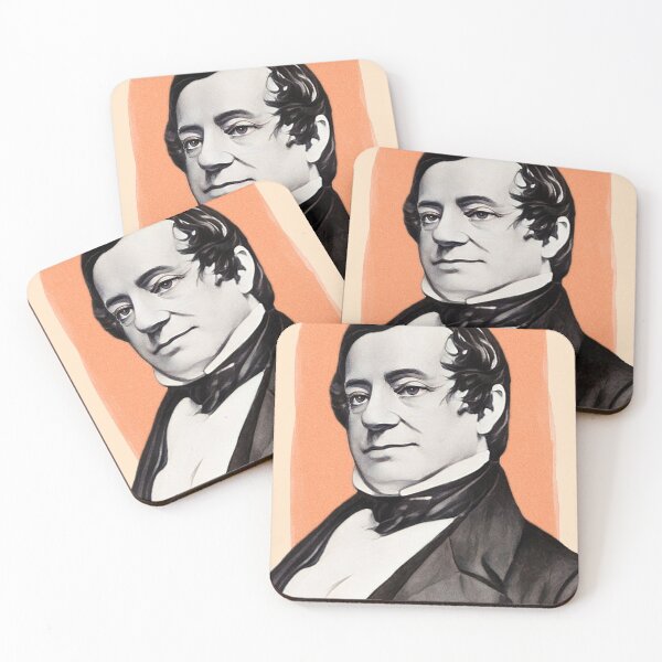 Item preview, American Writer Washington Irving - orange - illustration  designed and sold by Litstoy.