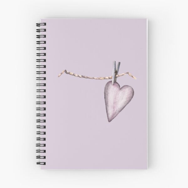 Item preview, Watercolor lilac Heart on a clothespin hanging on a string, rope. Valentines Day design, Love symbol. Illustration designed and sold by BartolArt.
