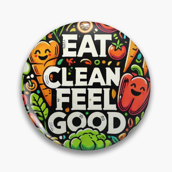 Item preview, Cartoon Vegetables with Eat Clean Feel Good Quote designed and sold by tarmiziwartani.