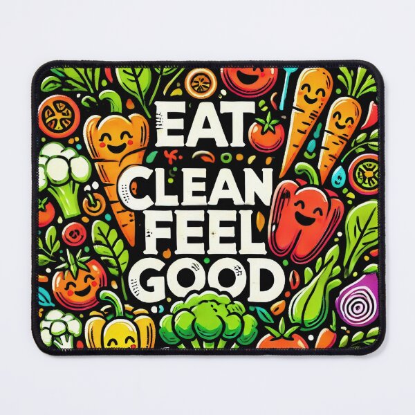 Item preview, Cartoon Vegetables with Eat Clean Feel Good Quote designed and sold by tarmiziwartani.