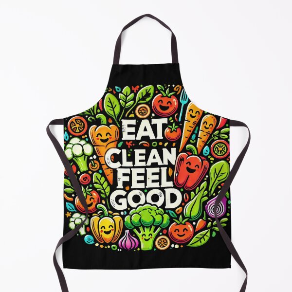 Item preview, Cartoon Vegetables with Eat Clean Feel Good Quote designed and sold by tarmiziwartani.