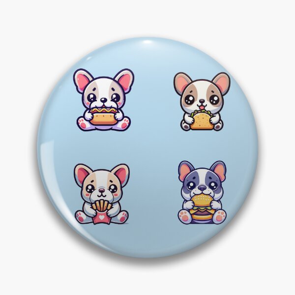 Item preview, Cute frenchies eat food stickers and more designed and sold by CRandRRstickers.