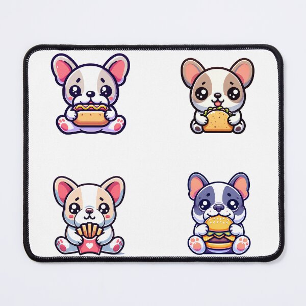 Item preview, Cute frenchies eat food stickers and more designed and sold by CRandRRstickers.